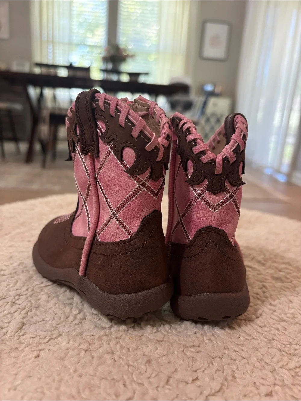 Roper Infant Baby Girls Size 3 Brown Pink Western Cowboy Boots 09-016-1902-2000